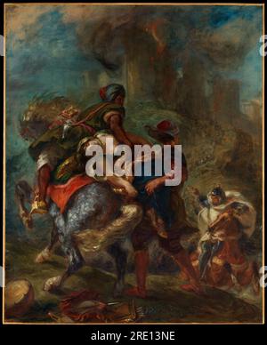 The Abduction of Rebecca. Eugène Delacroix. 1846. Stock Photo