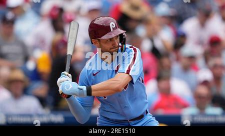 Philadelphia Phillies' Trea Turner during the fifth inning of a baseball  game, Friday, June 9, 2023, in Philadelphia. (AP Photo/Matt Rourke Stock  Photo - Alamy