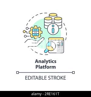 2D analytics platform concept linear icon Stock Vector