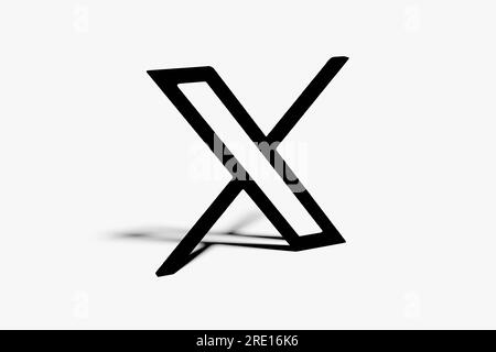 X new logo Twitter. Sign symbol letter X in minimalist design. 3d render Stock Photo