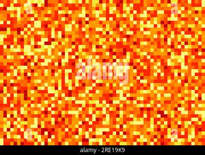 Abstract background with a pixel pattern in bright orange and yellow colours Stock Vector