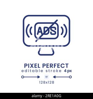 Ad-free streaming linear desktop icon Stock Vector