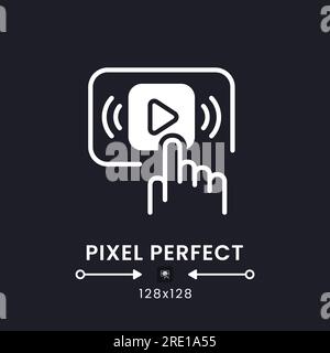Start streaming white solid desktop icon Stock Vector