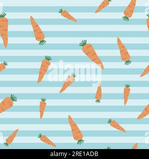 CARROT SEAMLESS PATTERN WITH STRIPE BACKGROUND FOR CLOTHS AND TEXTILE AND CAN BE USE IN ANY KIDS WEAR FIELDS VECTOR Stock Vector