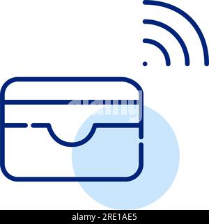 Cardholder wallet and wi-fi symbol. Contactless payment system. Pixel perfect icon Stock Vector