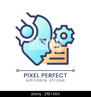 AI reads and summarize pixel perfect color gradient icon Stock Vector