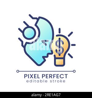 AI makes money pixel perfect linear icon Stock Vector Image & Art - Alamy