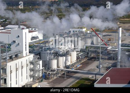 The Tereos plant, mainly dedicated to the production of bioethanol, in Lillebonne (northern France). Stock Photo