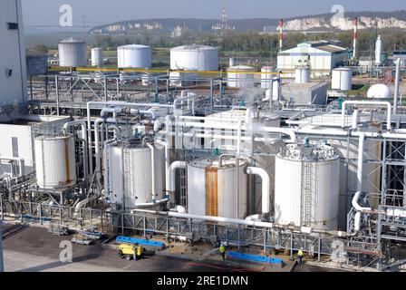 The Tereos plant, mainly dedicated to the production of bioethanol, in Lillebonne (northern France). Stock Photo