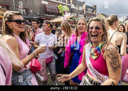 TILBURG - Visitors during the traditional Pink Monday parade at the ...