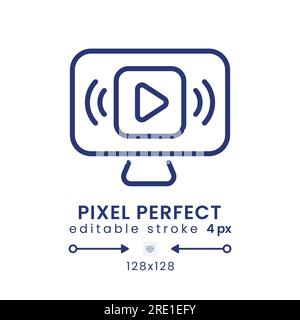 Live streaming linear desktop icon Stock Vector