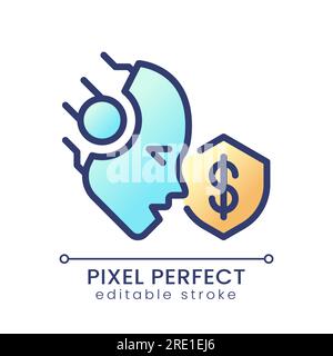 AI protects pixel perfect color gradient icon Stock Vector