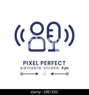 Broadcaster linear desktop icon Stock Vector