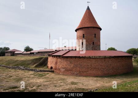 Kaunas Castle with the round tower and the bastion is a medieval castle in Kaunas, the second-largest city in Lithuania Stock Photo