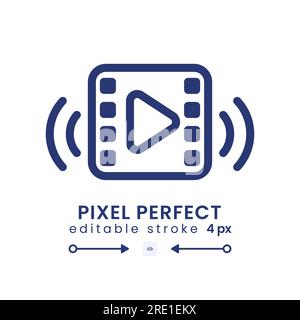 Video streaming linear desktop icon Stock Vector