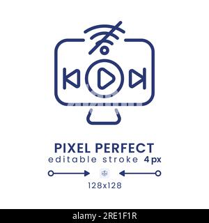 Offline playback linear desktop icon Stock Vector