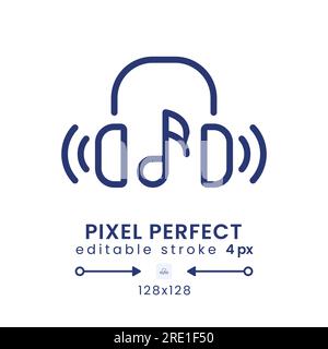 Music streaming linear desktop icon Stock Vector