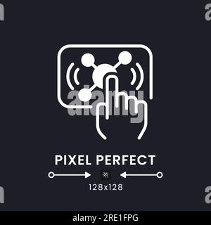 Interactive live streaming white solid desktop icon Stock Vector