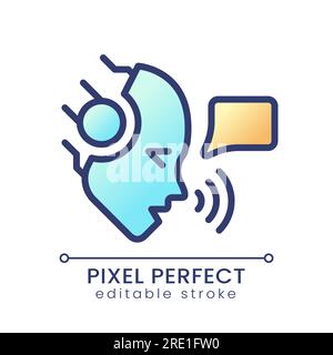 AI speaks pixel perfect color gradient icon Stock Vector