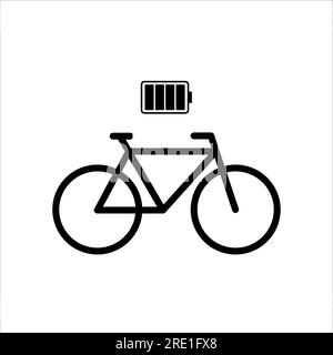 Electro bicycle icon line style Stock Vector