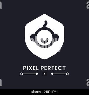 Child safety white solid desktop icon Stock Vector