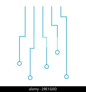 Blue circuit wires brochure element design Stock Vector
