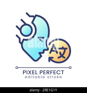 AI translates pixel perfect color gradient icon Stock Vector