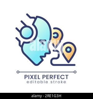 AI guides pixel perfect color gradient icon Stock Vector