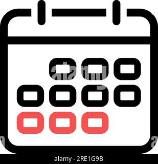 Line icon of tear-off calendar as business appointment Stock Vector
