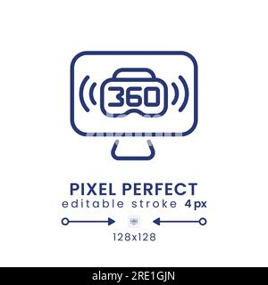 VR live streaming linear desktop icon Stock Vector
