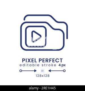 Video playlist linear desktop icon Stock Vector