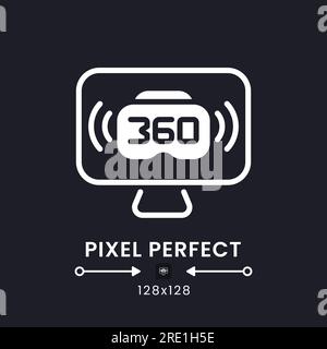 VR live streaming white solid desktop icon Stock Vector