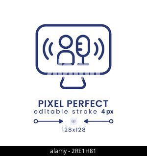 Live TV podcast linear desktop icon Stock Vector