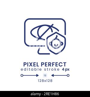 Parental control linear desktop icon Stock Vector