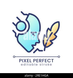 AI writes pixel perfect color gradient icon Stock Vector