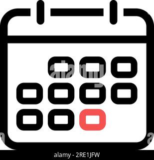 Line icon of tear-off calendar as event reminder Stock Vector
