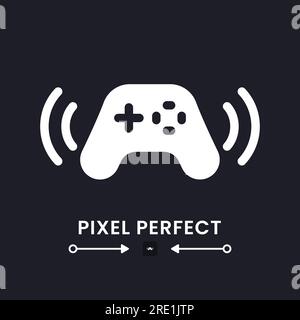 Gamepad white solid desktop icon Stock Vector