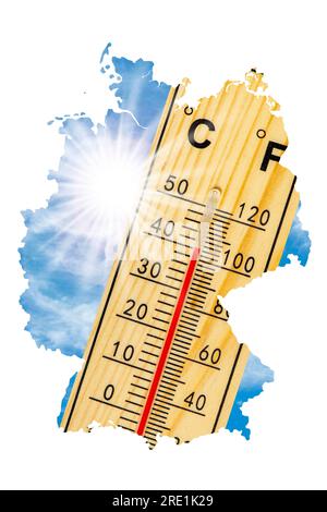 map of Germany as symbol for heat and dryness and climate change Stock ...