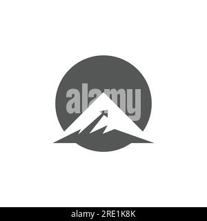 Mountain finance step logo vector image. Mountain & Marketing Statistics Arrow business financial logo design Stock Vector
