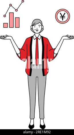 Image of DX, Woman wearing a red happi coat who has successfully ...