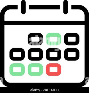 Line icon of tear-off calendar as business reminder Stock Vector