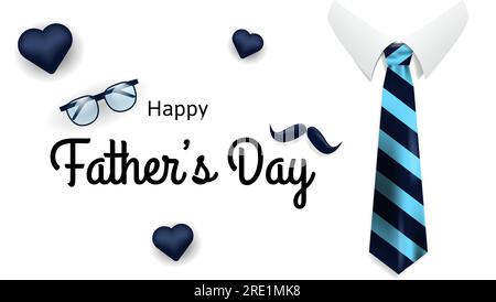 Happy Fathers Day with mustache and hat. Fathers day card for print or use  as poster, flyer or T Shirt Stock Vector Image & Art - Alamy