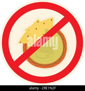 Nachos and salsa sauce under the ban thing in trendy shades. Latin American Fast food. Flat lay. Sticker. Icon. Isolate. Traditional Mexican eating. Good for banner, poster, menu, label or web. Vector Stock Vector