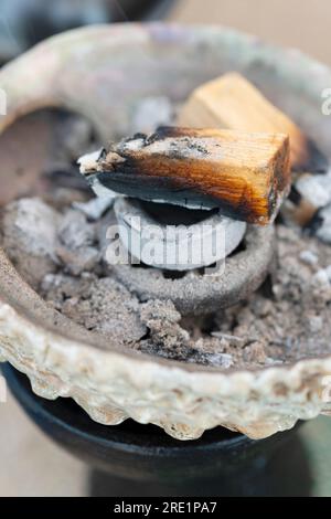 Palo Santo Tree Incense Sticks, Burning Stock Photo