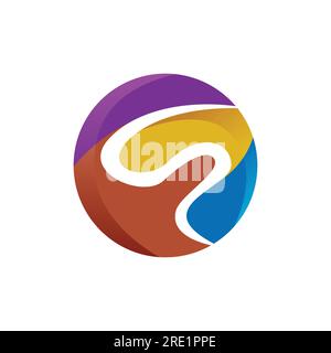 Abstract colorful circle logo template. Decorative circle swirl abstract logo vector image Stock Vector