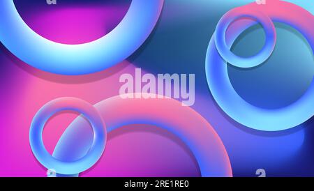 abstract gradient circular background with blue and pink color. vector illustration Stock Vector