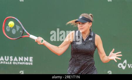 Lausanne, Vaud, Switzerland. 24th July, 2023. Lausanne Switzerland, 07/24/2023: Evguenia Rodina of Russia during 16th final of Ladies Open Lausanne 2023. Ladies Open Lausanne 2023 took place tennis club of Lausanne, the Olympic capital (Credit Image: © Eric Dubost/ZUMA Press Wire) EDITORIAL USAGE ONLY! Not for Commercial USAGE! Credit: ZUMA Press, Inc./Alamy Live News Stock Photo