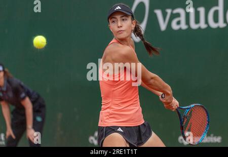 Lausanne, Vaud, Switzerland. 24th July, 2023. Lausanne Switzerland, 07/24/2023: Elina Avanesyan of Russia return during 16th final of Ladies Open Lausanne 2023. Ladies Open Lausanne 2023 took place tennis club of Lausanne, the Olympic capital (Credit Image: © Eric Dubost/ZUMA Press Wire) EDITORIAL USAGE ONLY! Not for Commercial USAGE! Credit: ZUMA Press, Inc./Alamy Live News Stock Photo