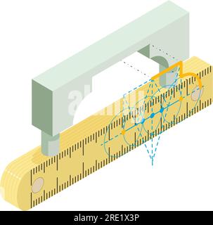 Folding ruler vector icon. Geometric measurement tools. Black segmented ...