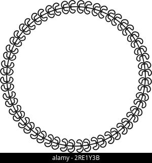 Floral circle round border flower frame ring for decoration ornament in vector illustration Stock Vector